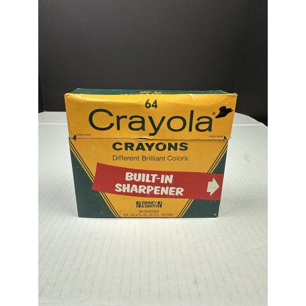 Vintage Crayola Crayons 64 With Built In Sharpener